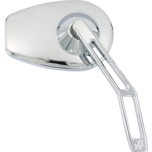 Pro-One Perf.Mfg. Mirror - Micro W/V2 Cut-Out Stem - Oval - Chrome - Right 102110