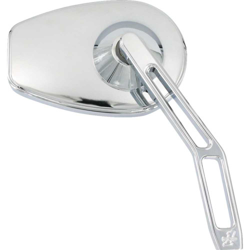 PRO-ONE PERF.MFG. 102110 Pro-One Perf.Mfg. Mirror - Micro W/V2 Cut-Out Stem - Oval - Chrome - Right 102110