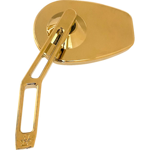 Pro-One Perf.Mfg. Mirror - Micro W/V2 Cut-Out Stem - Oval - Gold - Left 102100Tin