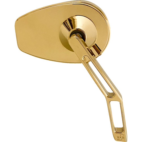 Pro-One Perf.Mfg. Mirror - Micro W/V2 Cut-Out Stem - Oval - Gold - Right 102110Tin