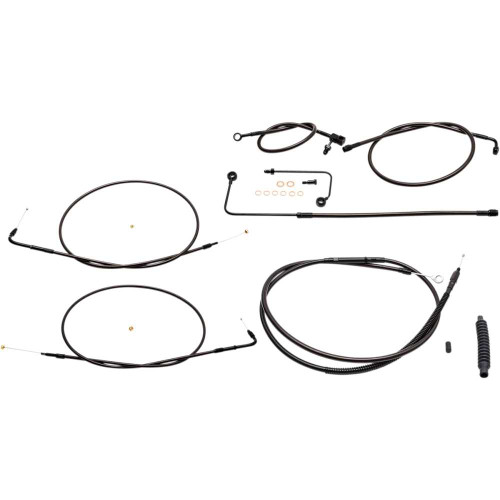 LA CHOPPERS LA8151KT13M La Choppers Handlebar Cable/Brake Line Kit - 12" - 14" Ape Hanger Handlebars - Midnight La-8151Kt-13M
