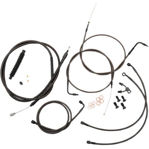 La Choppers Handlebar Cable/Brake Line Kit - 18" - 20" Ape Hanger Handlebars - Midnight La-8122Kt-19M