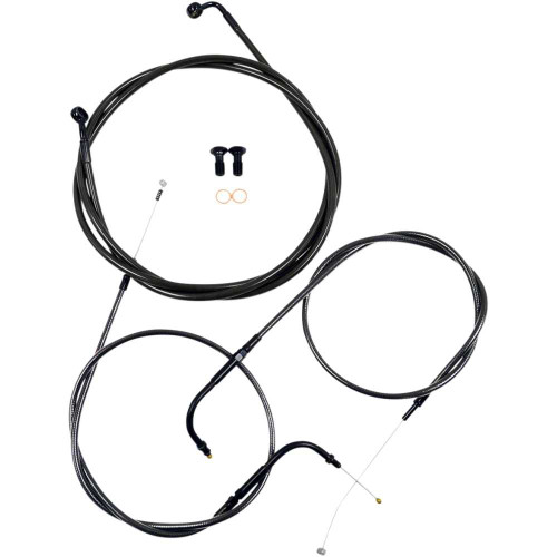 LA CHOPPERS LA8220KT16M La Choppers Handlebar Cable/Brake Line Kit - 15" - 17" Ape Hanger Handlebars - Midnight La-8220Kt-16M