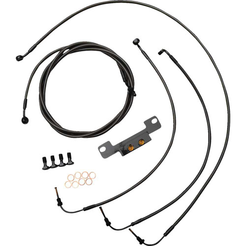 LA CHOPPERS LA8056KT08M La Choppers Handlebar Cable/Brake Line Kit - Stock Ape Hanger Handlebars - Midnight La-8056Kt-08M