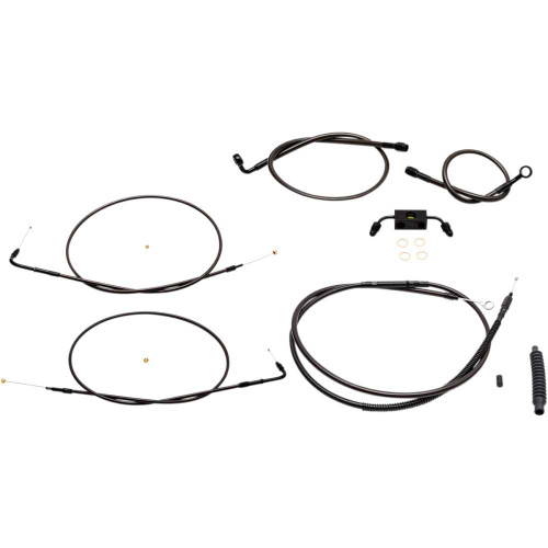 LA CHOPPERS LA8321KT08M La Choppers Handlebar Cable/Brake Line Kit - Mini Ape Hanger Handlebars - Midnight La-8321Kt-08M