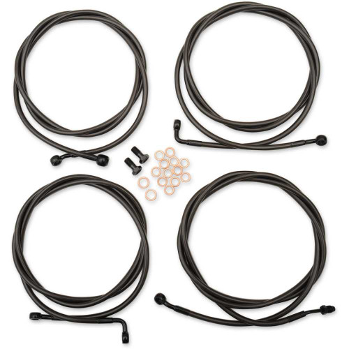 LA CHOPPERS LA8054KT19M La Choppers Handlebar Cable/Brake Line Kit - 18" - 20" Ape Hanger Handlebars - Midnight La-8054Kt-19M