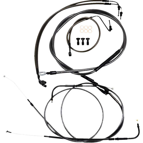 LA CHOPPERS LA8157KT08M La Choppers Handlebar Cable/Brake Line Kit - Quick Connect - Mini Ape Hangers - Midnight La-8157Kt-08M