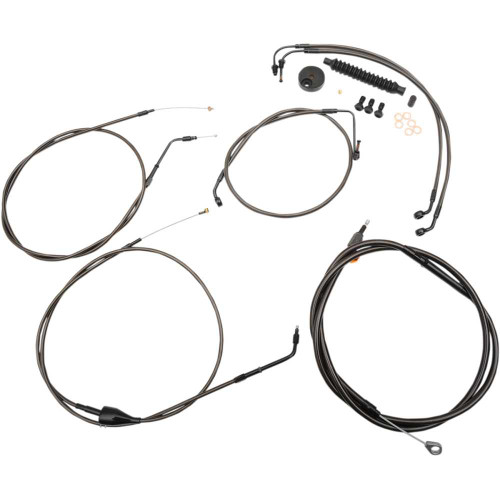 LA CHOPPERS LA8005KT13M La Choppers Handlebar Cable/Brake Line Kit - 12" - 14" Ape Hanger Handlebars - Midnight La-8005Kt-13M