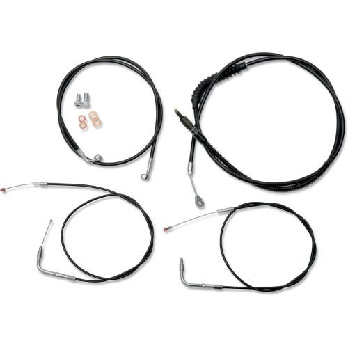 La Choppers Handlebar Cable/Brake Line Kit - 18" - 20" Ape Hanger Handlebars - Black Vinyl La-8140Kt-19B