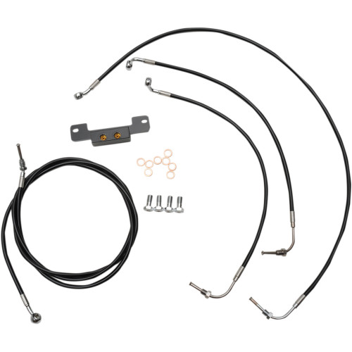 La Choppers Handlebar Cable/Brake Line Kit - 15" - 17" Ape Hanger Handlebars - Black Vinyl La-8055Kt-16B La Choppers Handlebar Cable/Brake Line Kit - 15" - 17" Ape Hanger Handlebars - Black Vinyl La-8055Kt-16B