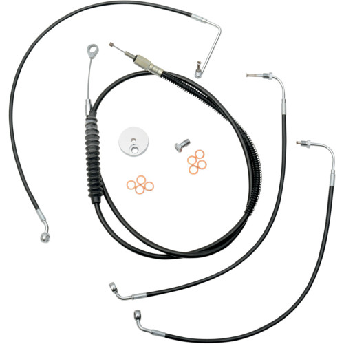 La Choppers Handlebar Cable/Brake Line Kit - 15" - 17" Ape Hanger Handlebars - Black Vinyl La-8010Kt-16B La Choppers Handlebar Cable/Brake Line Kit - 15" - 17" Ape Hanger Handlebars - Black Vinyl La-8010Kt-16B