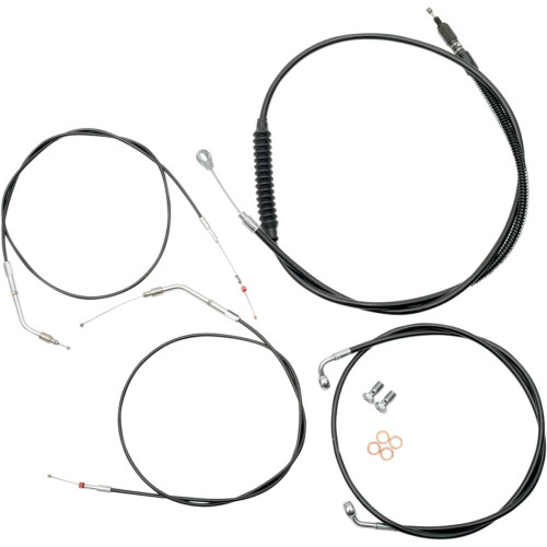 LA CHOPPERS LA8320KT13B La Choppers Handlebar Cable/Brake Line Kit - 12" - 14" Ape Hanger Handlebars - Black Vinyl La-8320Kt-13B