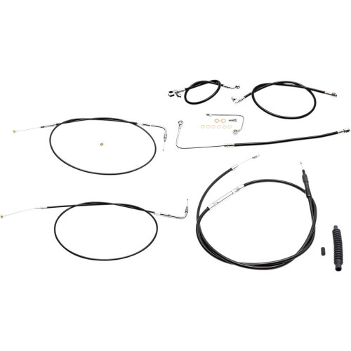 LA CHOPPERS LA8151KT13B La Choppers Handlebar Cable/Brake Line Kit - 12" - 14" Ape Hanger Handlebars - Black Vinyl La-8151Kt-13B