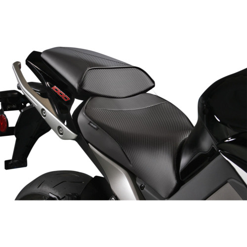 Sargent World Sport Performance Seat - Black - Carbon Fx - With Rear Seat Cover - Kawasaki '11-'16 Wsp-615N-19