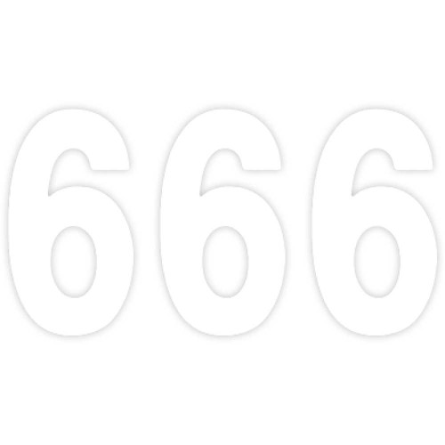 FACTORY EFFEX 024376 Factory Effex Pro Number 6 - White - 8" 02-4376