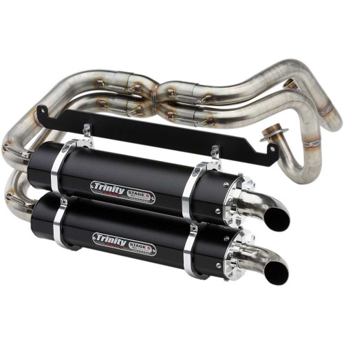TRINITY RACING TR4170DBK Trinity Racing Dual Exhaust - Black - Talon Tr-4170D-Bk