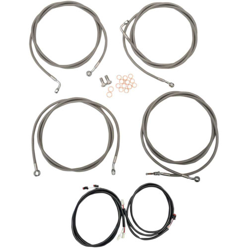 LA CHOPPERS LA8054KT313 La Choppers Cable Kit - 12" - 14" Handlebars - Stainless La-8054Kt3-13