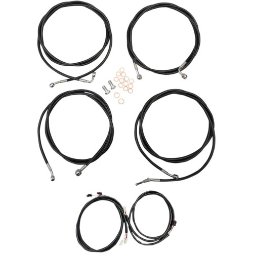 LA CHOPPERS LA8054KT316B La Choppers Cable Kit - 15" - 17" Handlebars - Black La-8054Kt3-16B