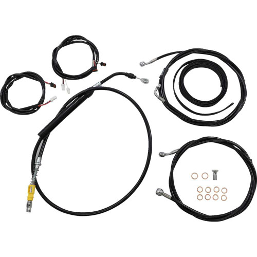 LA CHOPPERS LA8056KT313B La Choppers Cable Kit - 12" - 14" Handlebars - Abs - Black La-8056Kt3-13B