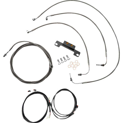 LA CHOPPERS LA8056KT308 La Choppers Cable Kit - Stock Handlebars - Abs - Stainless La-8056Kt3-08