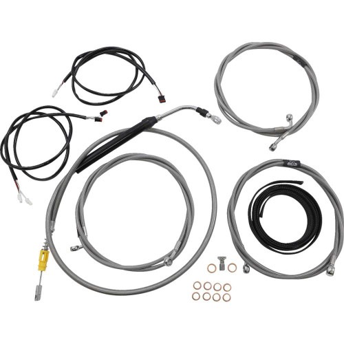 LA CHOPPERS LA8056KT316 La Choppers Cable Kit - 15" - 17" Handlebars - Abs - Stainless La-8056Kt3-16