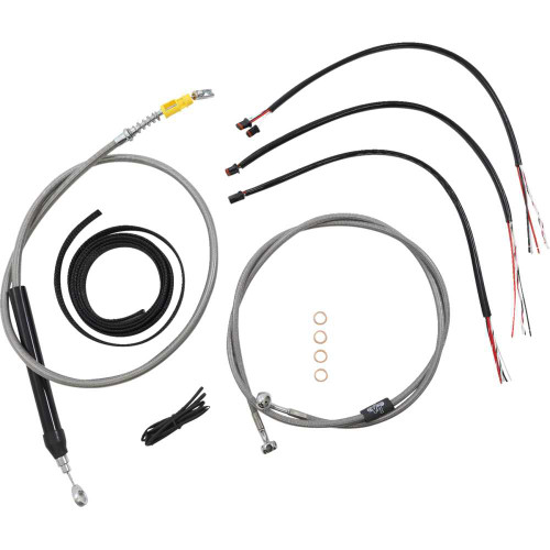 LA CHOPPERS LA8156KT219 La Choppers Handlebar Cable/Brake Line Kit - Quick Connect - Complete - 18" - 20" Handlebars - Stainless La-8156Kt2-19