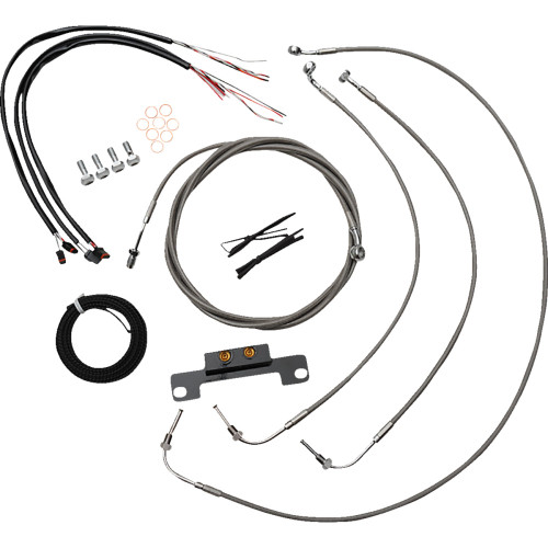 La Choppers Handlebar Cable/Brake Line Kit - Complete - Stock Handlebars - Stainless La-8056Kt2-08