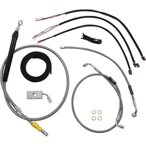 LA CHOPPERS LA8155KT216 La Choppers Handlebar Cable/Brake Line Kit - Quick Connect - Complete - 15" - 17" Handlebars - Stainless La-8155Kt2-16