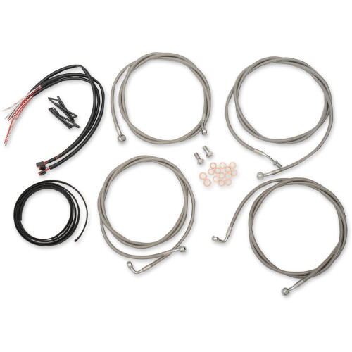 La Choppers Handlebar Cable/Brake Line Kit - Complete - 15" - 17" Handlebars - Stainless La-8054Kt2-16