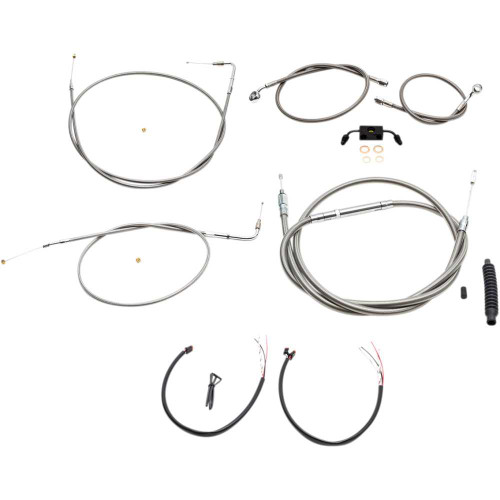 LA CHOPPERS LA8211KT213 La Choppers Handlebar Cable/Brake Line Kit - Complete - 12" - 14" Handlebars - Stainless La-8211Kt2-13