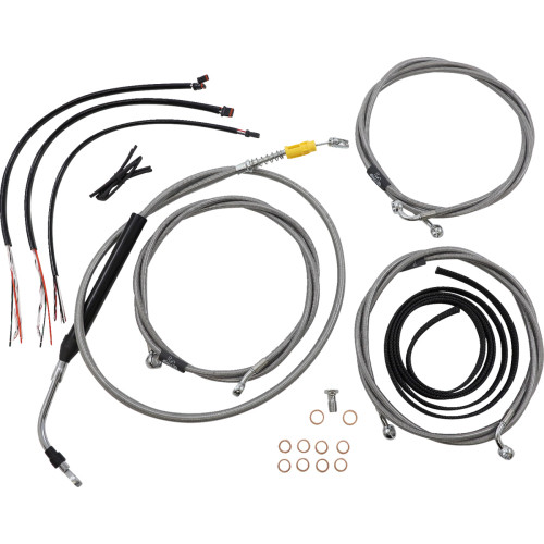 La Choppers Handlebar Cable/Brake Line Kit - Complete - 15" - 17" Handlebars - Stainless La-8056Kt2-16 La Choppers Handlebar Cable/Brake Line Kit - Complete - 15" - 17" Handlebars - Stainless La-8056Kt2-16