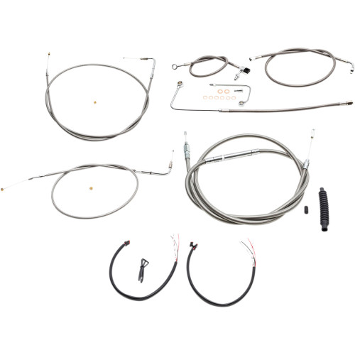 La Choppers Handlebar Cable/Brake Line Kit - Complete - 12" - 14" Handlebars - Stainless La-8151Kt2A-13