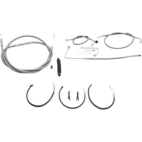 LA CHOPPERS LA8151KT2B13 La Choppers Handlebar Cable/Brake Line Kit - Complete - 12" - 14" Handlebars - Stainless La-8151Kt2B-13