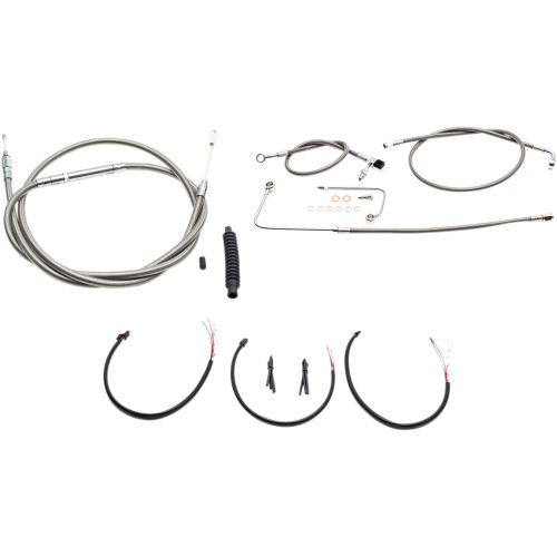 La Choppers Handlebar Cable/Brake Line Kit - Complete - 15" - 17" Handlebars - Stainless La-8151Kt2B-16
