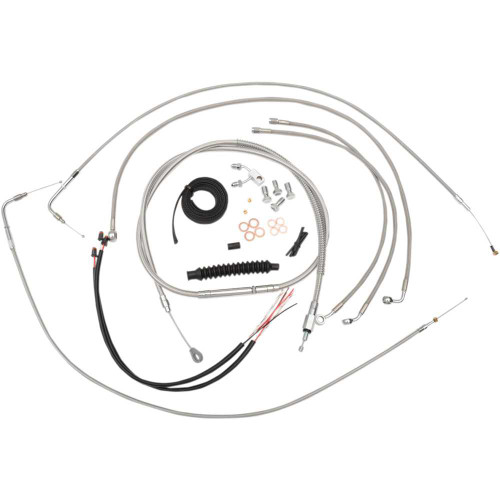 LA CHOPPERS LA8150KT219 La Choppers Handlebar Cable/Brake Line Kit - Complete - 18" - 20" Handlebars - Stainless La-8150Kt2-19