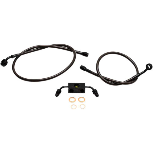 LA CHOPPERS LA8231B16M La Choppers Brake Lines - 15" - 17" Ape Hanger Handlebars - Midnight La-8231B16M