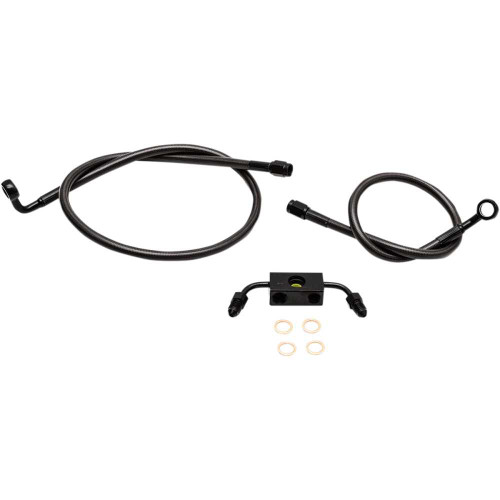 LA CHOPPERS LA8321B13M La Choppers Brake Lines - 12" - 14" Ape Hanger Handlebars - Midnight La-8321B13M