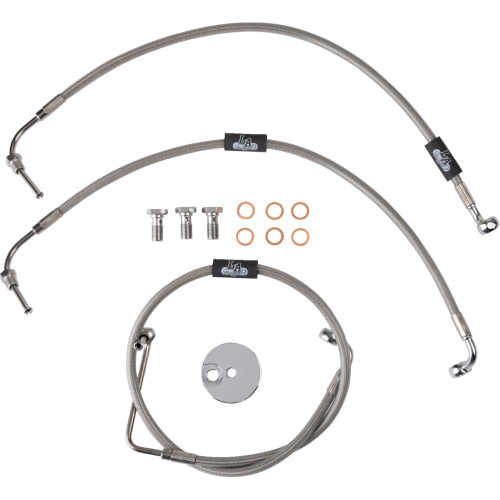 La Choppers Brake Lines - 12" - 14" Ape Hanger Handlebars - Stainless Steel La-8230B13 La Choppers Brake Lines - 12" - 14" Ape Hanger Handlebars - Stainless Steel La-8230B13