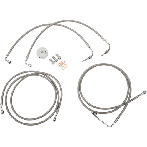 LA CHOPPERS LA8051B16 La Choppers Brake Lines - 15" - 17" Ape Hanger Handlebars - Stainless Steel La-8051B16