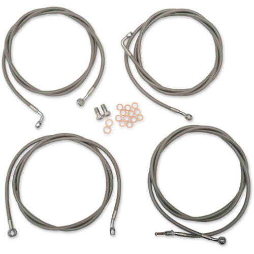 LA CHOPPERS LA8054KT08 La Choppers Handlebar Cable/Brake Line Kit - Mini Ape Hanger Handlebars - Stainless Steel La-8054Kt-08