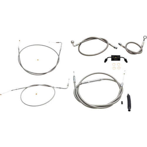 LA CHOPPERS LA8321KT08 La Choppers Handlebar Cable/Brake Line Kit - Mini Ape Hanger Handlebars - Stainless Steel La-8321Kt-08