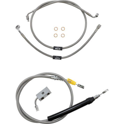 La Choppers Handlebar Cable/Brake Line Kit - 18" - 20" Ape Hanger Handlebars - Stainless Steel La-8155Kt-19 La Choppers Handlebar Cable/Brake Line Kit - 18" - 20" Ape Hanger Handlebars - Stainless Steel La-8155Kt-19