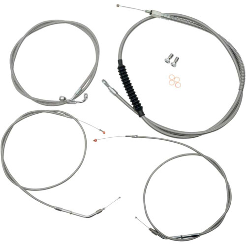 LA CHOPPERS LA8320KT08 La Choppers Handlebar Cable/Brake Line Kit - Mini Ape Hanger Handlebars - Stainless Steel La-8320Kt-08