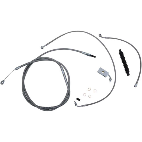 LA CHOPPERS LA8152KT13 La Choppers Handlebar Cable/Brake Line Kit - 12" - 14" Ape Hanger Handlebars - Stainless Steel La-8152Kt-13