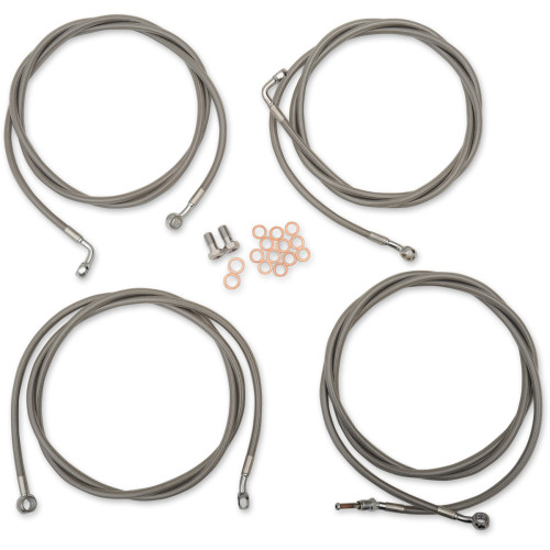 La Choppers Handlebar Cable/Brake Line Kit - 12" - 14" Ape Hanger Handlebars - Stainless Steel La-8054Kt-13