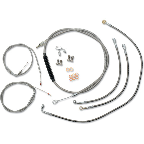 La Choppers Handlebar Cable/Brake Line Kit - 18" - 20" Ape Hanger Handlebars - Stainless Steel La-8150Kt-19 La Choppers Handlebar Cable/Brake Line Kit - 18" - 20" Ape Hanger Handlebars - Stainless Steel La-8150Kt-19