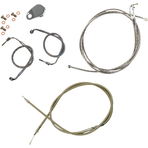 La Choppers Handlebar Cable/Brake Line Kit - 12" - 14" Ape Hanger Handlebars - Stainless Steel La-8051Kt-13 La Choppers Handlebar Cable/Brake Line Kit - 12" - 14" Ape Hanger Handlebars - Stainless Steel La-8051Kt-13