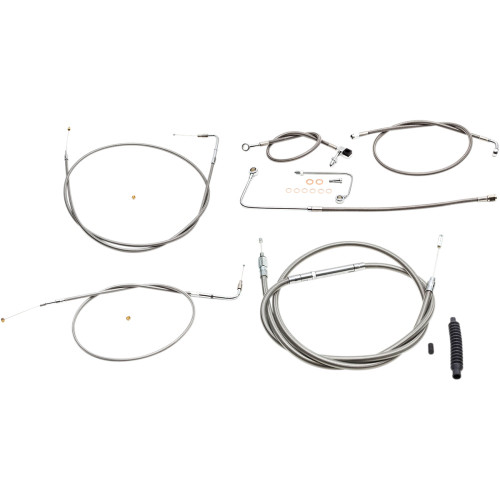 La Choppers Handlebar Cable/Brake Line Kit - 15" - 17" Ape Hanger Handlebars - Stainless Steel La-8151Kt-16