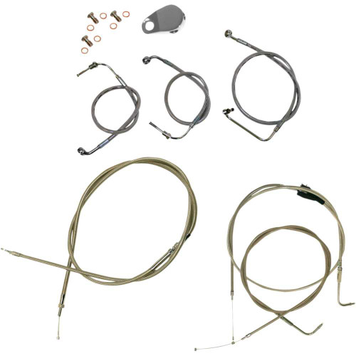 LA CHOPPERS LA8006KT13 La Choppers Handlebar Cable/Brake Line Kit - 12" - 14" Ape Hanger Handlebars - Stainless Steel La-8006Kt-13