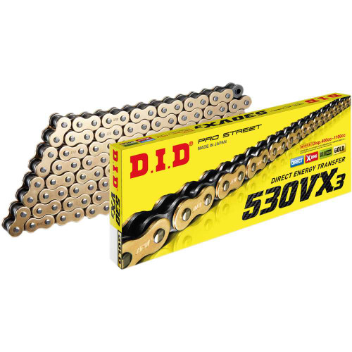 DID M530VX3G130ZB Did 530 Vx3 - Drive Chain - 130 Links - Gold M530Vx3G130Zb